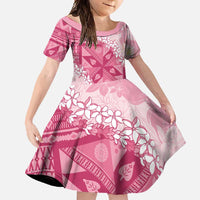 Bula Fiji Plumeria Tagimoucia Salusalu Pink Family Matching Summer Maxi Dress and Hawaiian Shirt Kaiviti Masi - Polynesian Pride