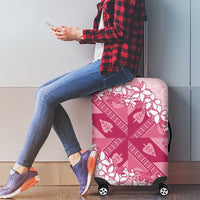 Bula Fiji Plumeria Tagimoucia Salusalu Pink Luggage Cover Kaiviti Masi - Polynesian Pride