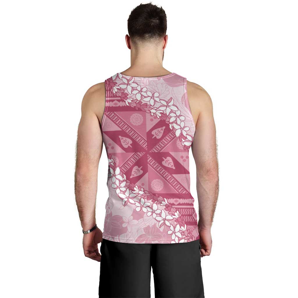 Bula Fiji Plumeria Tagimoucia Salusalu Pink Men Tank Top Kaiviti Masi - Polynesian Pride