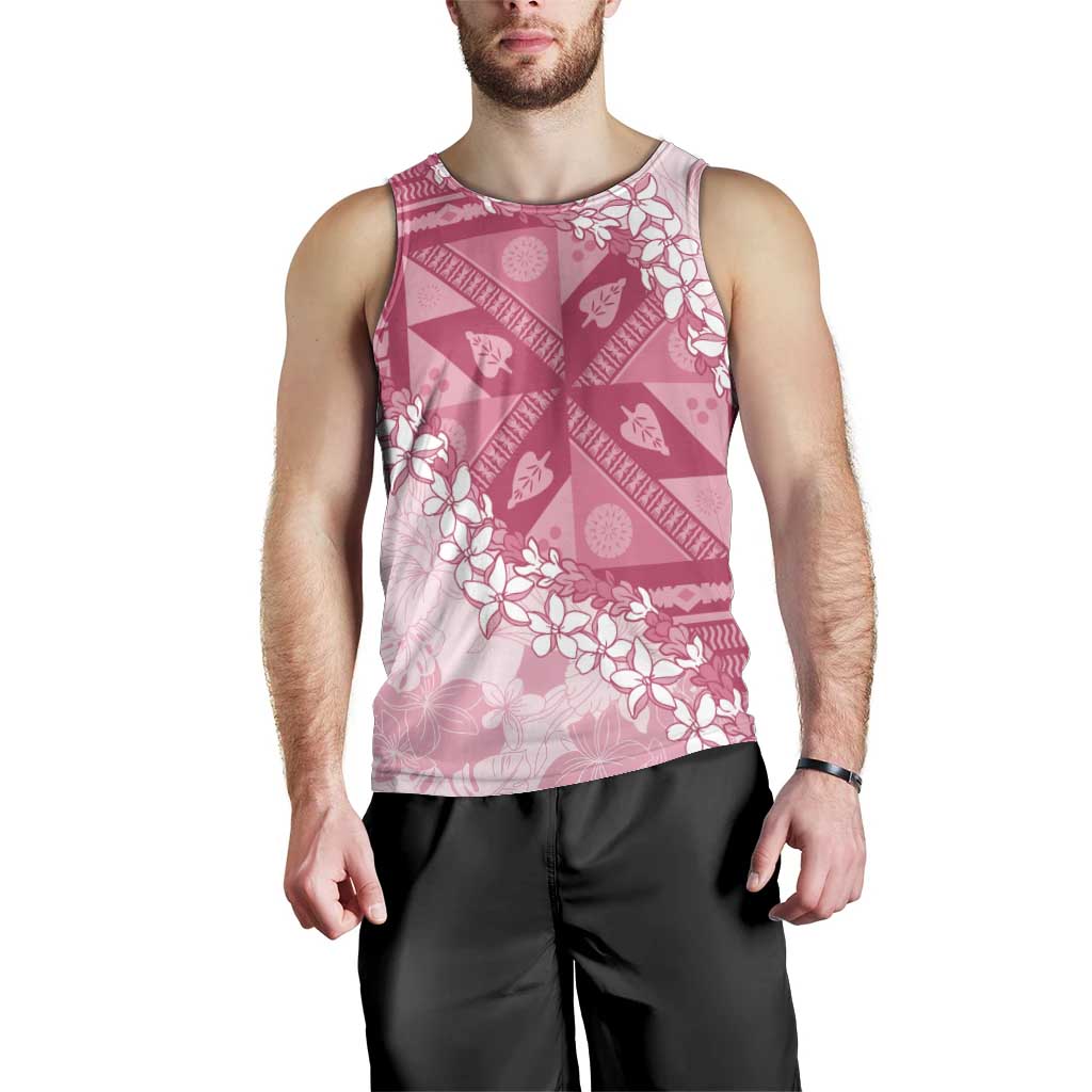 Bula Fiji Plumeria Tagimoucia Salusalu Pink Men Tank Top Kaiviti Masi - Polynesian Pride