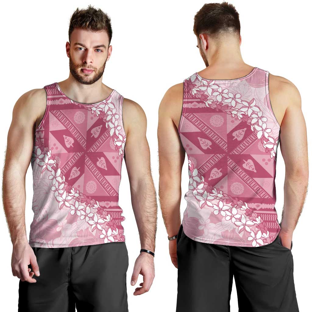 Bula Fiji Plumeria Tagimoucia Salusalu Pink Men Tank Top Kaiviti Masi - Polynesian Pride