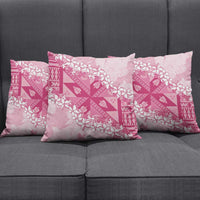 Bula Fiji Plumeria Tagimoucia Salusalu Pink Pillow Cover Kaiviti Masi - Polynesian Pride
