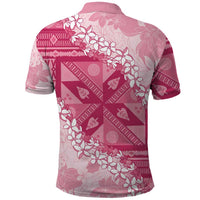Bula Fiji Plumeria Tagimoucia Salusalu Pink Polo Shirt Kaiviti Masi - Polynesian Pride