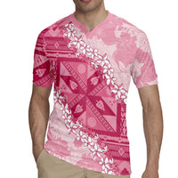 Bula Fiji Plumeria Tagimoucia Salusalu Pink Rugby Jersey Kaiviti Masi - Polynesian Pride