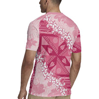 Bula Fiji Plumeria Tagimoucia Salusalu Pink Rugby Jersey Kaiviti Masi - Polynesian Pride