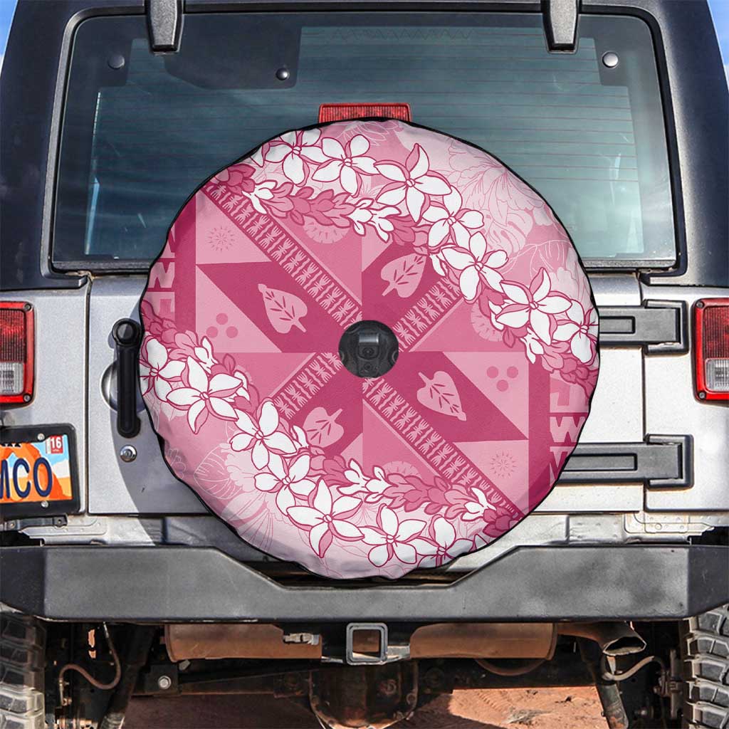 Bula Fiji Plumeria Tagimoucia Salusalu Pink Spare Tire Cover Kaiviti Masi - Polynesian Pride