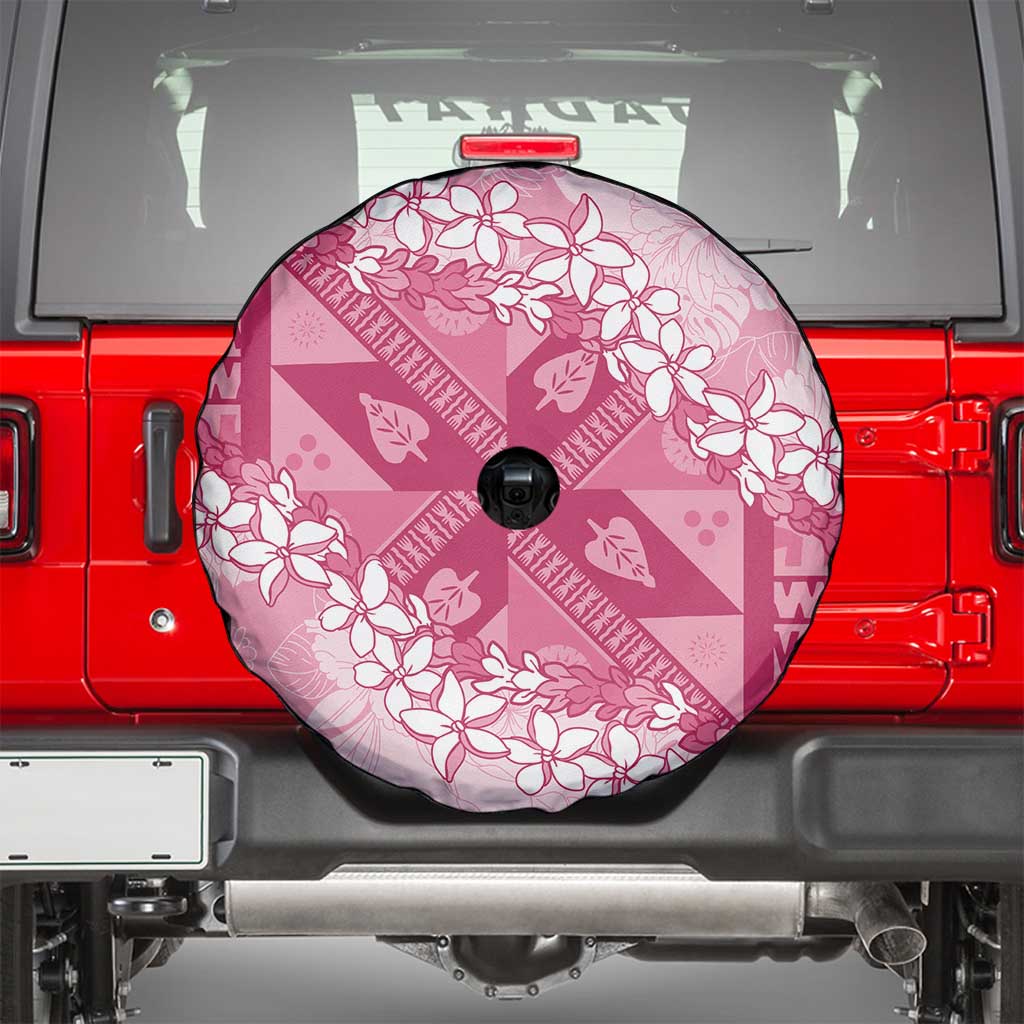 Bula Fiji Plumeria Tagimoucia Salusalu Pink Spare Tire Cover Kaiviti Masi - Polynesian Pride