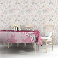 Bula Fiji Plumeria Tagimoucia Salusalu Pink Tablecloth Kaiviti Masi LT7 - Polynesian Pride