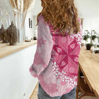 Bula Fiji Plumeria Tagimoucia Salusalu Pink Women Casual Shirt Kaiviti Masi - Polynesian Pride