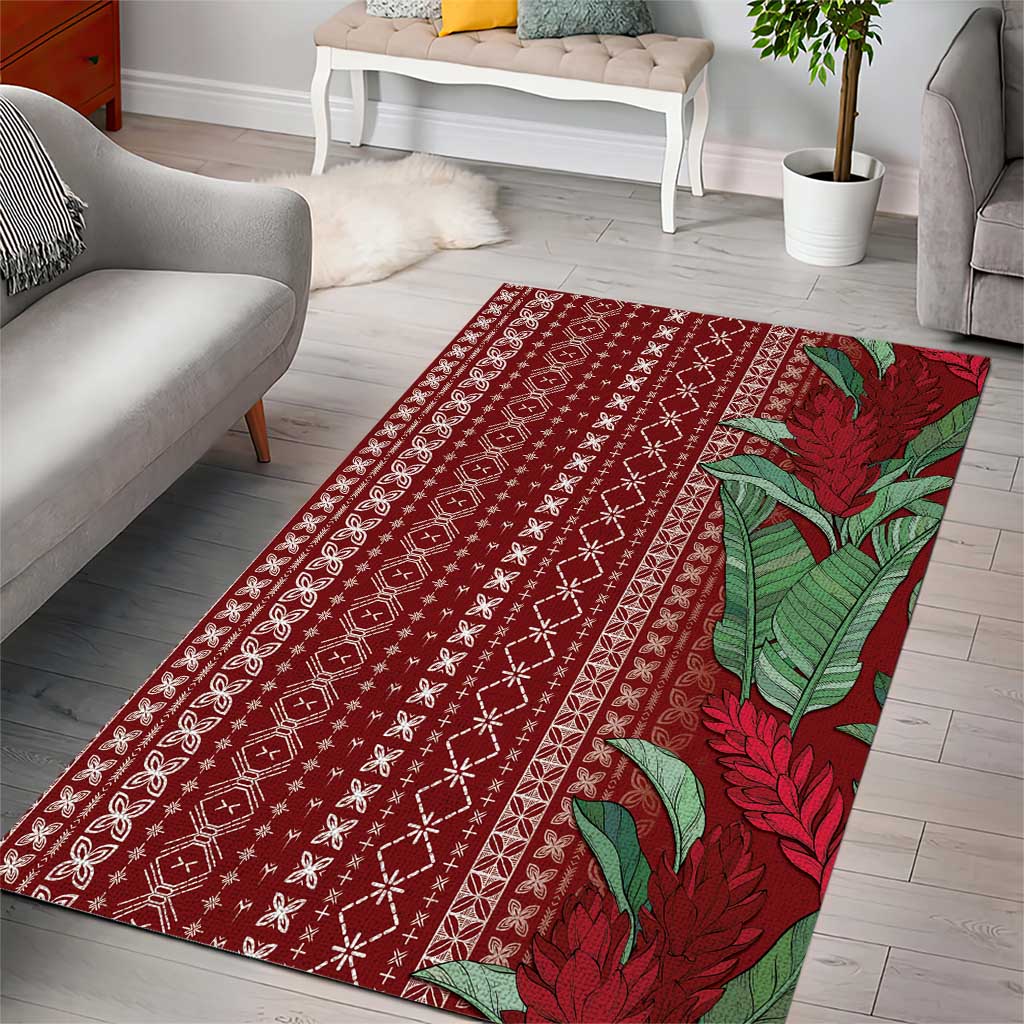 Women's Day Samoa Malu Tattoo Inspired Mix Teuila Area Rug Scarlet LT7 - Polynesian Pride