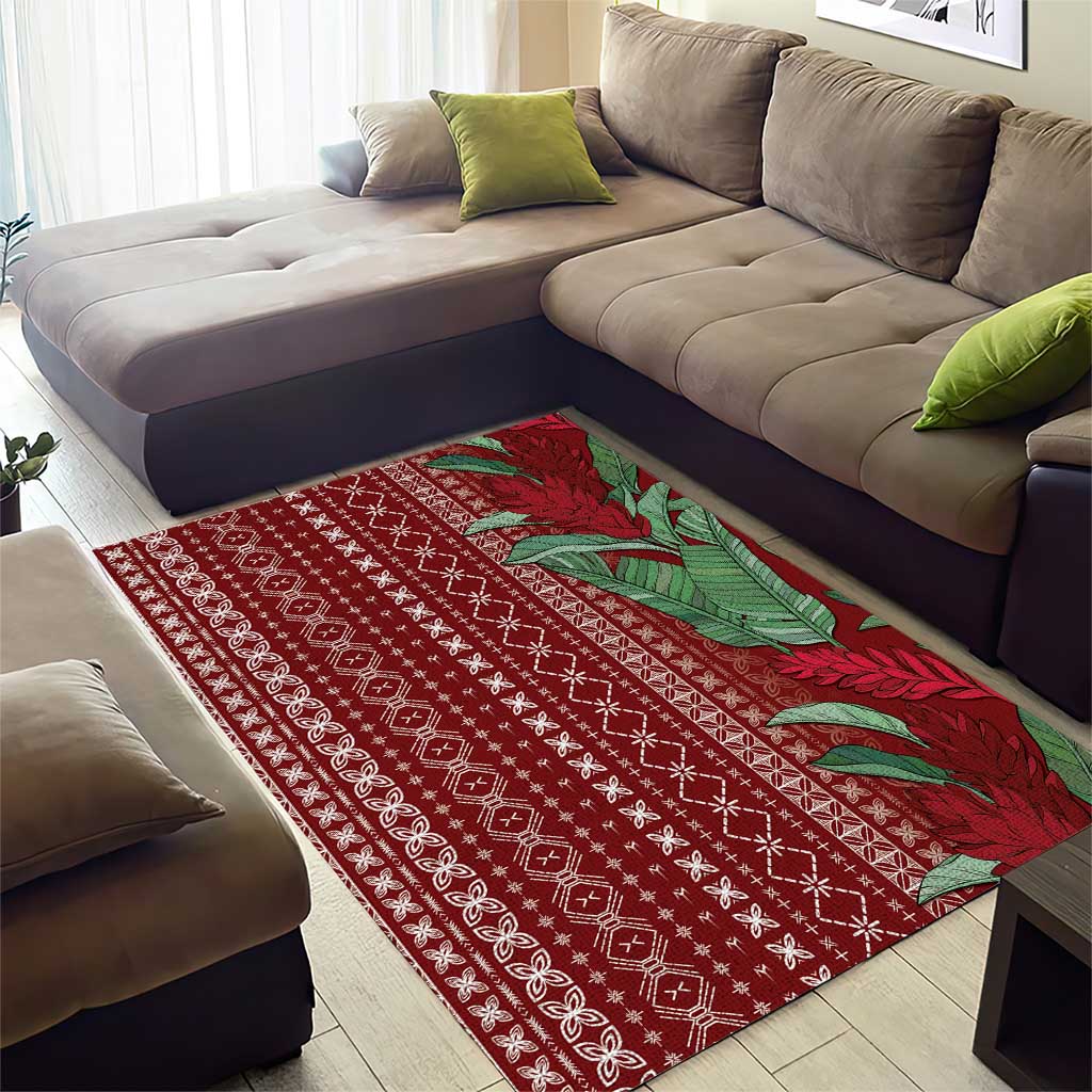Women's Day Samoa Malu Tattoo Inspired Mix Teuila Area Rug Scarlet LT7 - Polynesian Pride