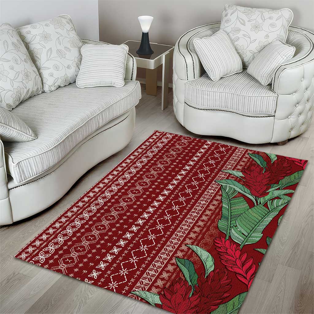Women's Day Samoa Malu Tattoo Inspired Mix Teuila Area Rug Scarlet LT7 - Polynesian Pride