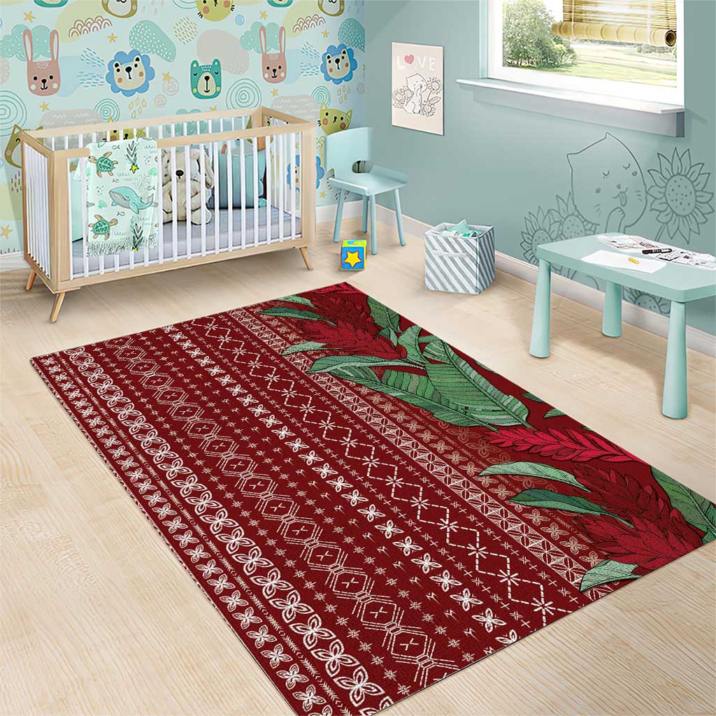 Women's Day Samoa Malu Tattoo Inspired Mix Teuila Area Rug Scarlet LT7 - Polynesian Pride