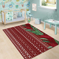 Women's Day Samoa Malu Tattoo Inspired Mix Teuila Area Rug Scarlet LT7 - Polynesian Pride