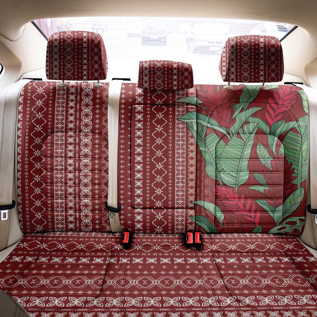 Women's Day Samoa Malu Tattoo Inspired Mix Teuila Back Car Seat Cover Scarlet