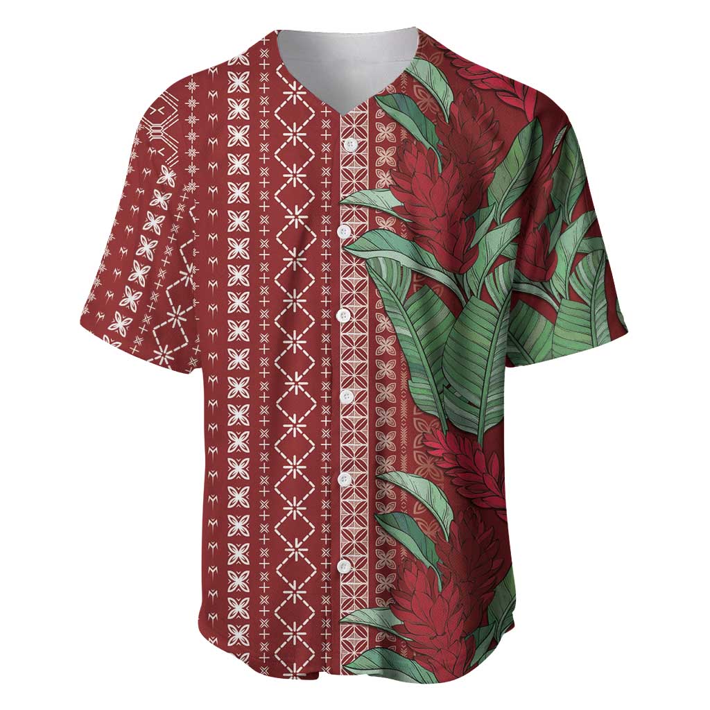 Women's Day Samoa Malu Tattoo Inspired Mix Teuila Baseball Jersey Scarlet LT7 Scarlet - Polynesian Pride