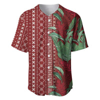 Women's Day Samoa Malu Tattoo Inspired Mix Teuila Baseball Jersey Scarlet LT7 Scarlet - Polynesian Pride