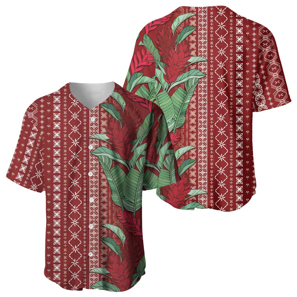 Women's Day Samoa Malu Tattoo Inspired Mix Teuila Baseball Jersey Scarlet LT7 - Polynesian Pride