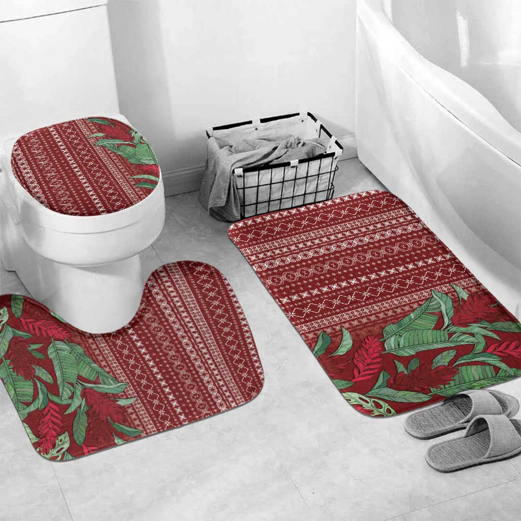 Women's Day Samoa Malu Tattoo Inspired Mix Teuila Bathroom Set Scarlet