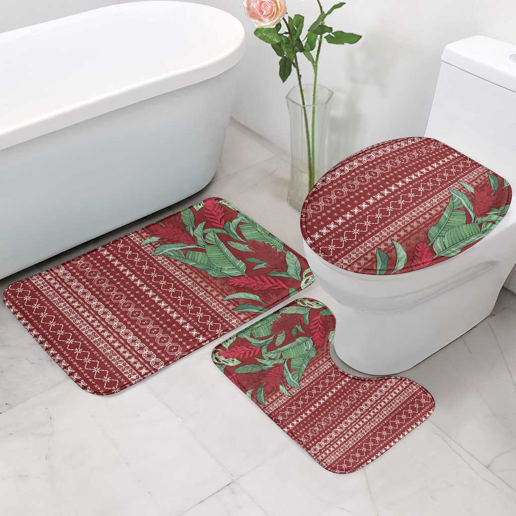 Women's Day Samoa Malu Tattoo Inspired Mix Teuila Bathroom Set Scarlet