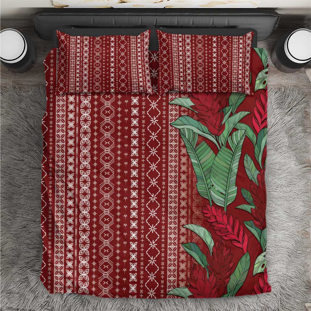 Women's Day Samoa Malu Tattoo Inspired Mix Teuila Bedding Set Scarlet LT7 Scarlet - Polynesian Pride