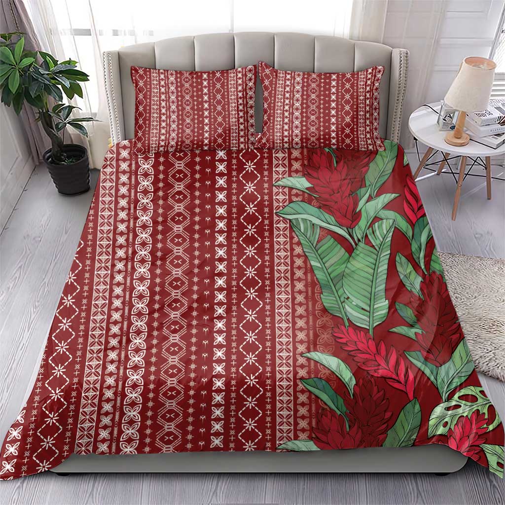 Women's Day Samoa Malu Tattoo Inspired Mix Teuila Bedding Set Scarlet LT7 - Polynesian Pride