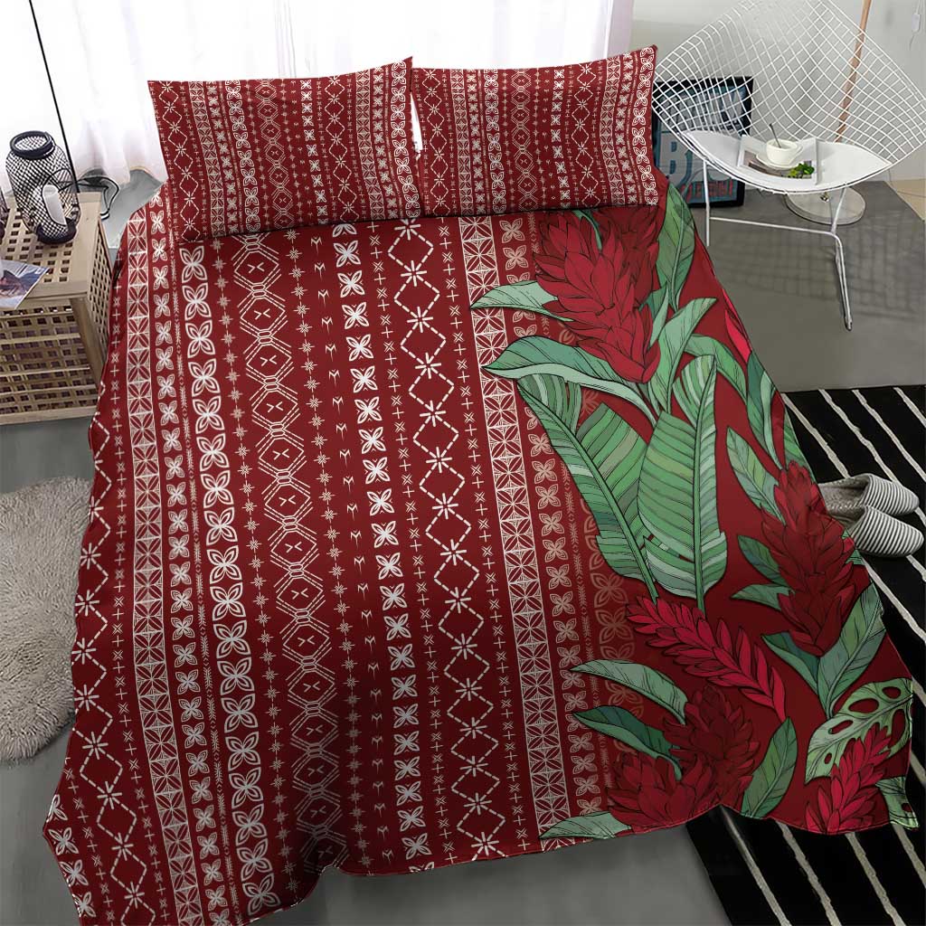Women's Day Samoa Malu Tattoo Inspired Mix Teuila Bedding Set Scarlet LT7 - Polynesian Pride
