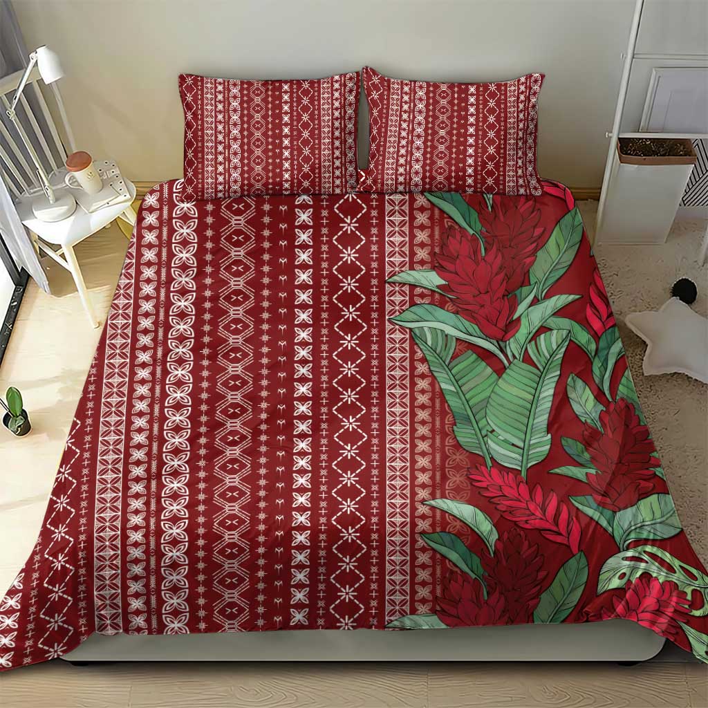 Women's Day Samoa Malu Tattoo Inspired Mix Teuila Bedding Set Scarlet LT7 - Polynesian Pride
