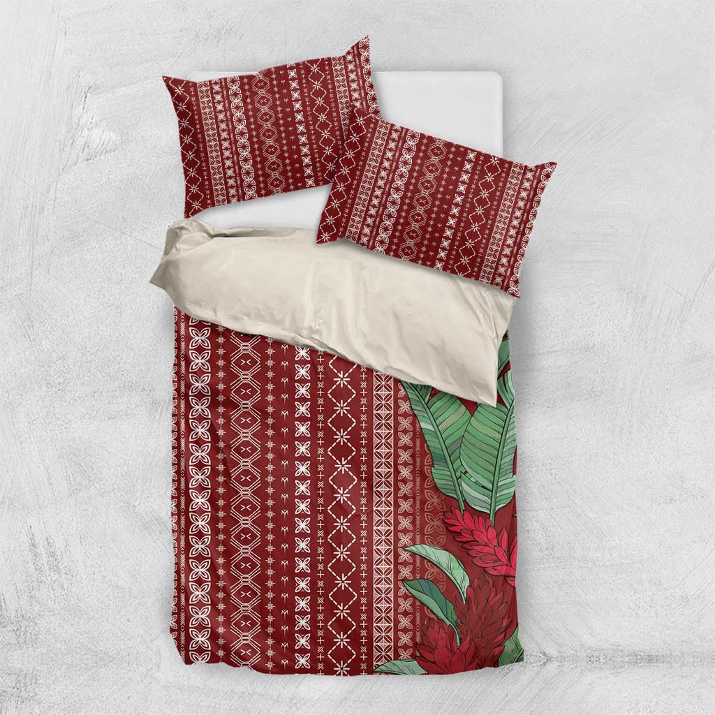 Women's Day Samoa Malu Tattoo Inspired Mix Teuila Bedding Set Scarlet LT7 US Twin 172cm x 218cm Scarlet - Polynesian Pride