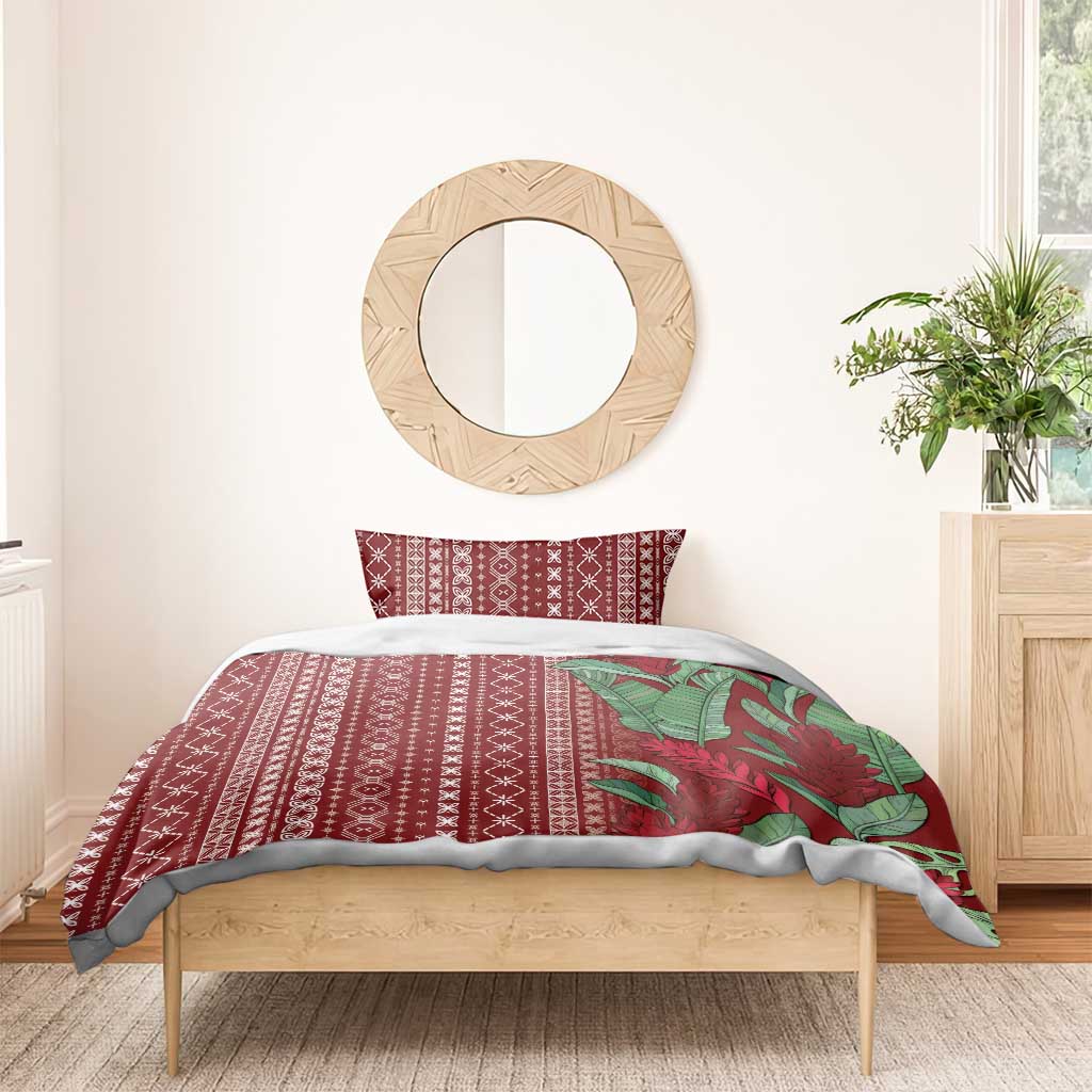 Women's Day Samoa Malu Tattoo Inspired Mix Teuila Bedding Set Scarlet LT7 - Polynesian Pride