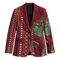 Women's Day Samoa Malu Tattoo Inspired Mix Teuila Blazer Scarlet LT7 Unisex Scarlet - Polynesian Pride