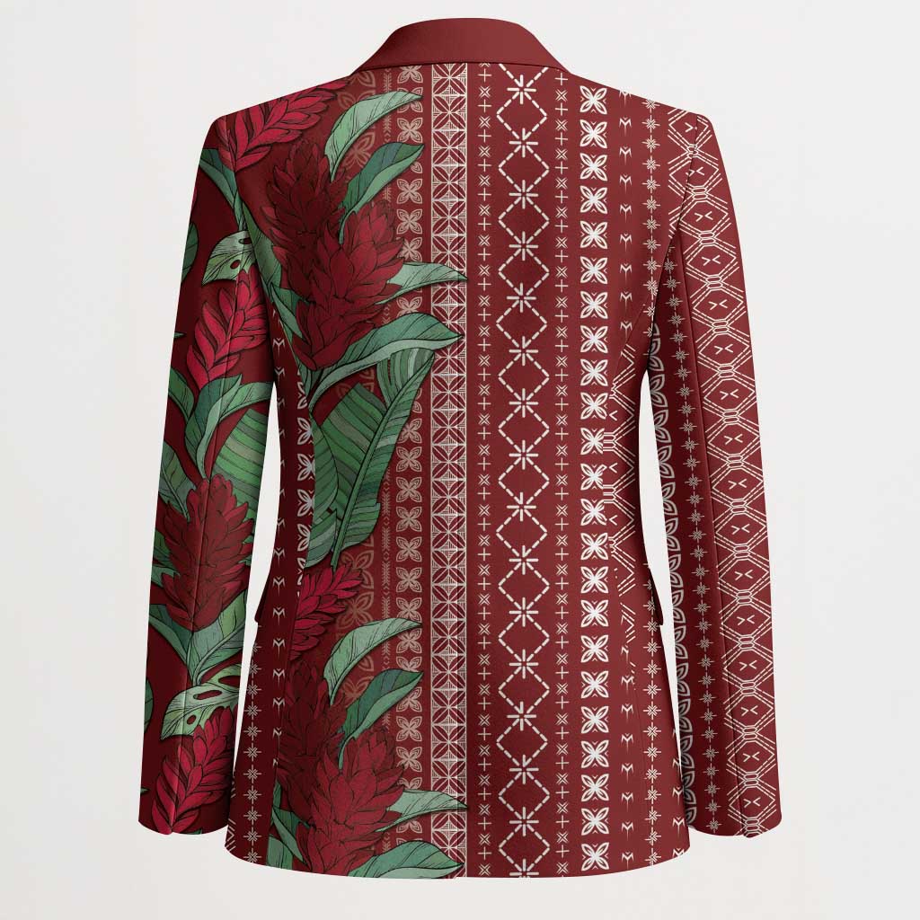 Women's Day Samoa Malu Tattoo Inspired Mix Teuila Blazer Scarlet LT7 - Polynesian Pride