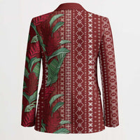 Women's Day Samoa Malu Tattoo Inspired Mix Teuila Blazer Scarlet LT7 - Polynesian Pride
