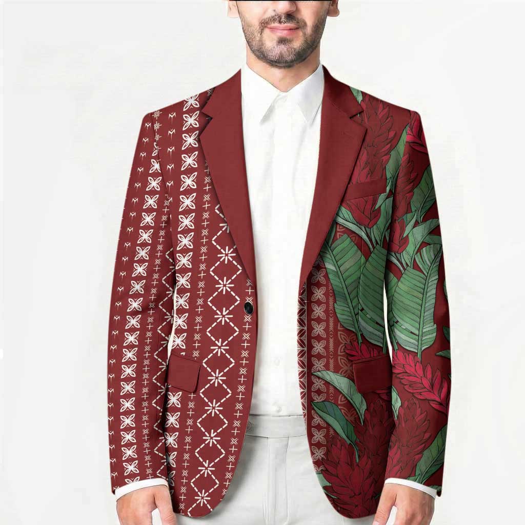 Women's Day Samoa Malu Tattoo Inspired Mix Teuila Blazer Scarlet LT7 - Polynesian Pride