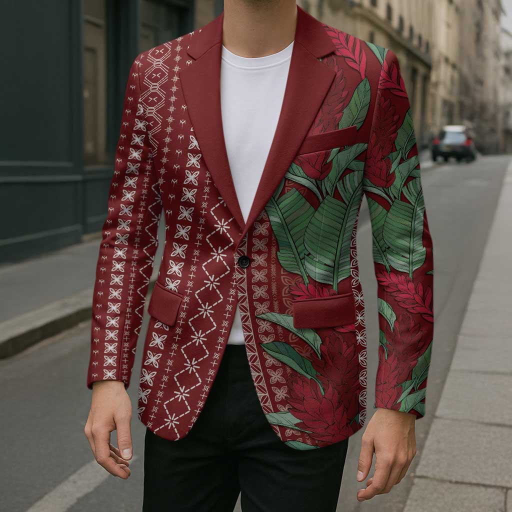 Women's Day Samoa Malu Tattoo Inspired Mix Teuila Blazer Scarlet LT7 - Polynesian Pride