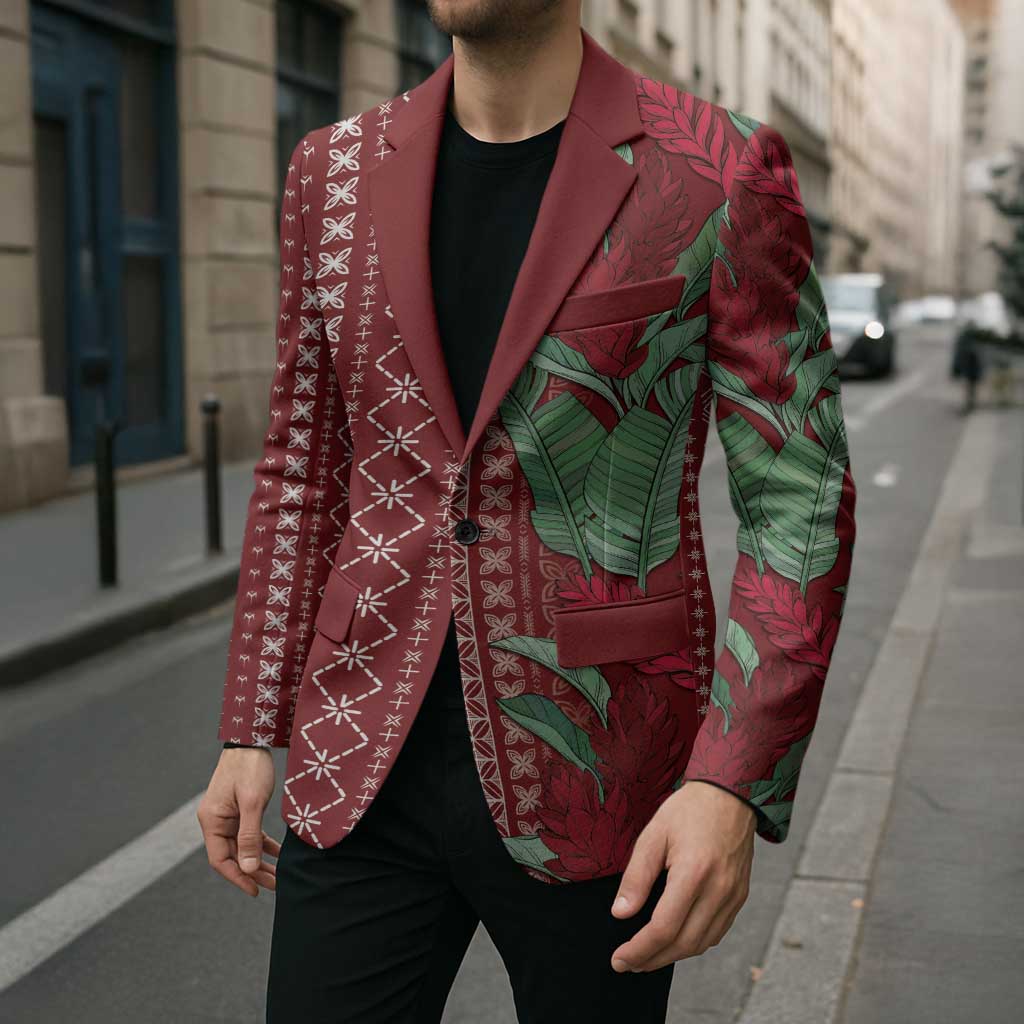 Women's Day Samoa Malu Tattoo Inspired Mix Teuila Blazer Scarlet LT7 - Polynesian Pride
