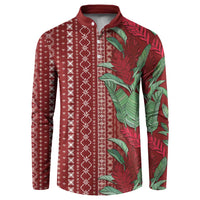 Women's Day Samoa Malu Tattoo Inspired Mix Teuila Button Sweatshirt Scarlet LT7 Scarlet - Polynesian Pride