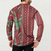 Women's Day Samoa Malu Tattoo Inspired Mix Teuila Button Sweatshirt Scarlet LT7 - Polynesian Pride