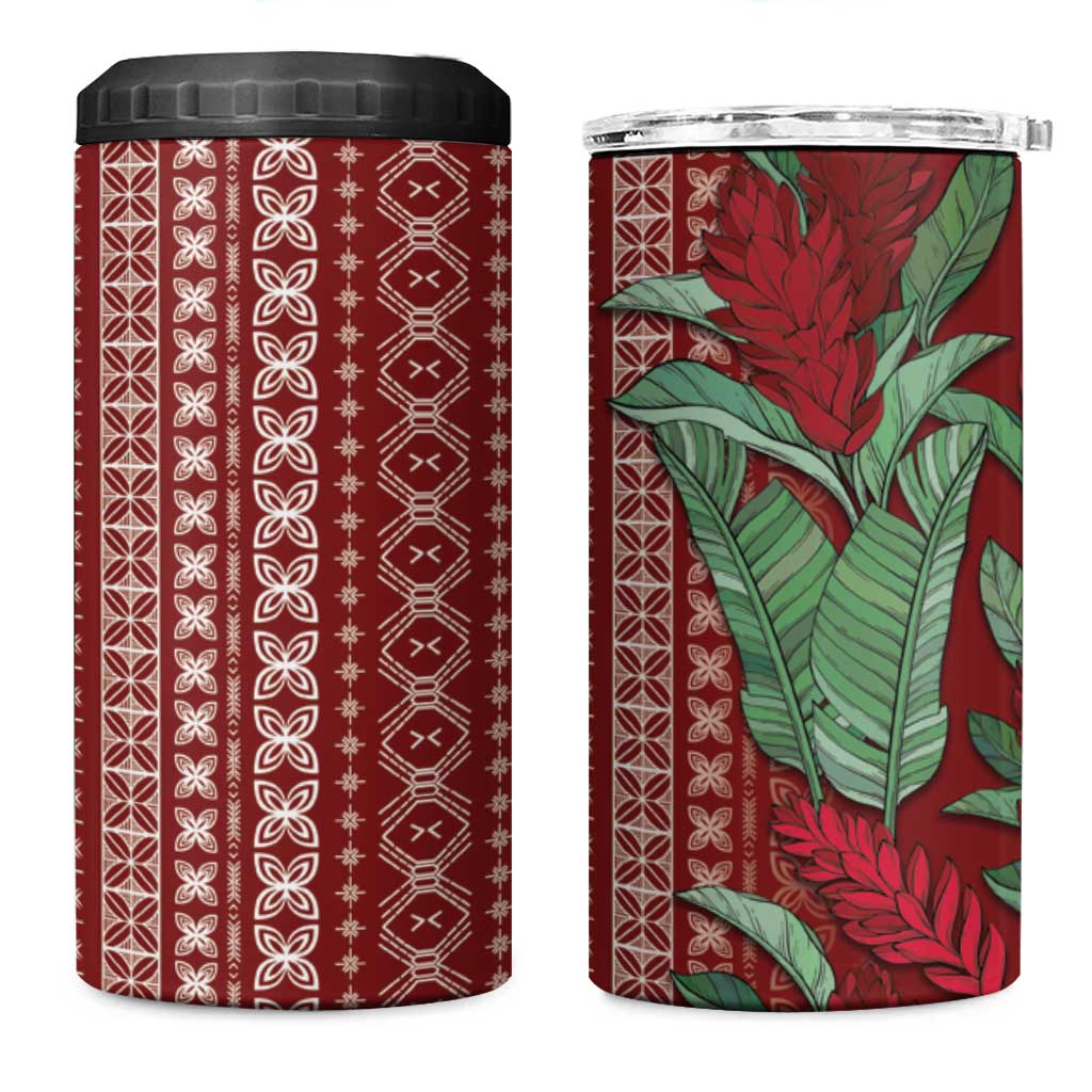 Women's Day Samoa Malu Tattoo Inspired Mix Teuila 4 in 1 Can Cooler Tumbler Scarlet LT7 One Size: 16 oz Scarlet - Polynesian Pride