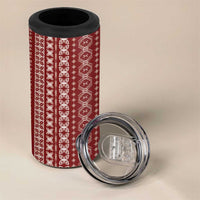 Women's Day Samoa Malu Tattoo Inspired Mix Teuila 4 in 1 Can Cooler Tumbler Scarlet LT7 - Polynesian Pride