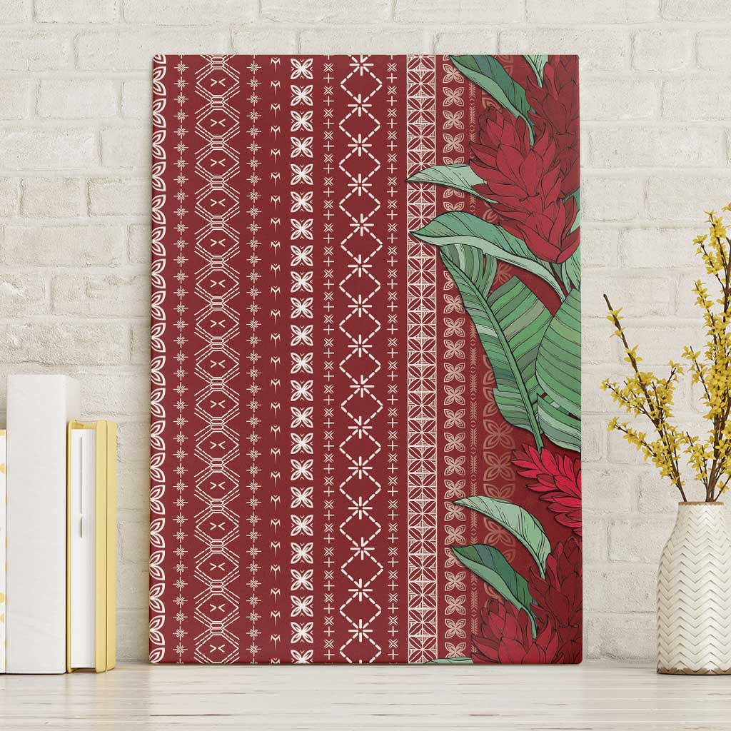 Women's Day Samoa Malu Tattoo Inspired Mix Teuila Canvas Wall Art Scarlet LT7 Without Frame Scarlet - Polynesian Pride