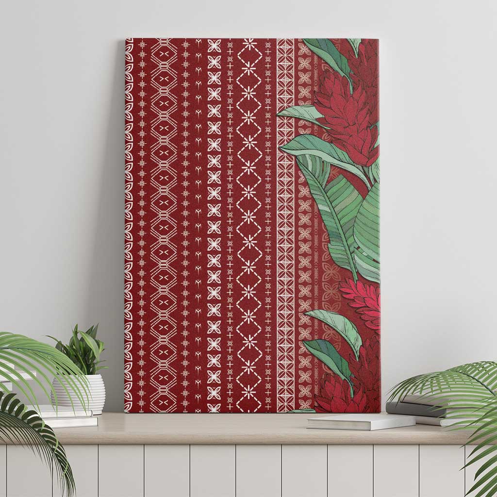 Women's Day Samoa Malu Tattoo Inspired Mix Teuila Canvas Wall Art Scarlet LT7 - Polynesian Pride