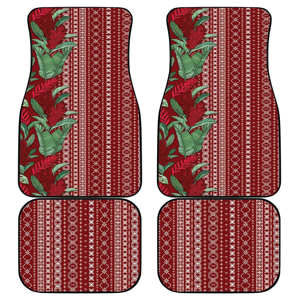 Women's Day Samoa Malu Tattoo Inspired Mix Teuila Car Mats Scarlet LT7 - Polynesian Pride