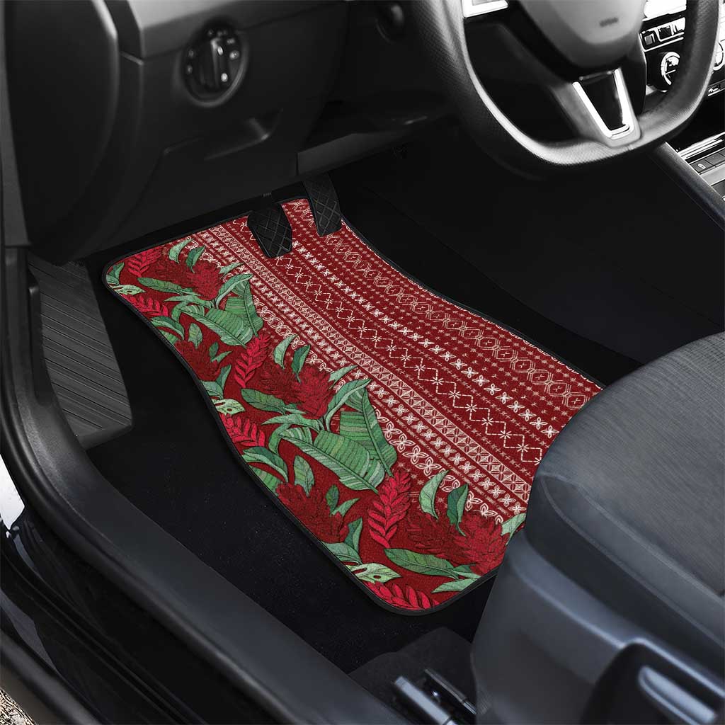 Women's Day Samoa Malu Tattoo Inspired Mix Teuila Car Mats Scarlet LT7 - Polynesian Pride