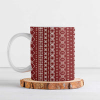 Women's Day Samoa Malu Tattoo Inspired Mix Teuila Ceramic Mug Scarlet LT7 Scarlet - Polynesian Pride