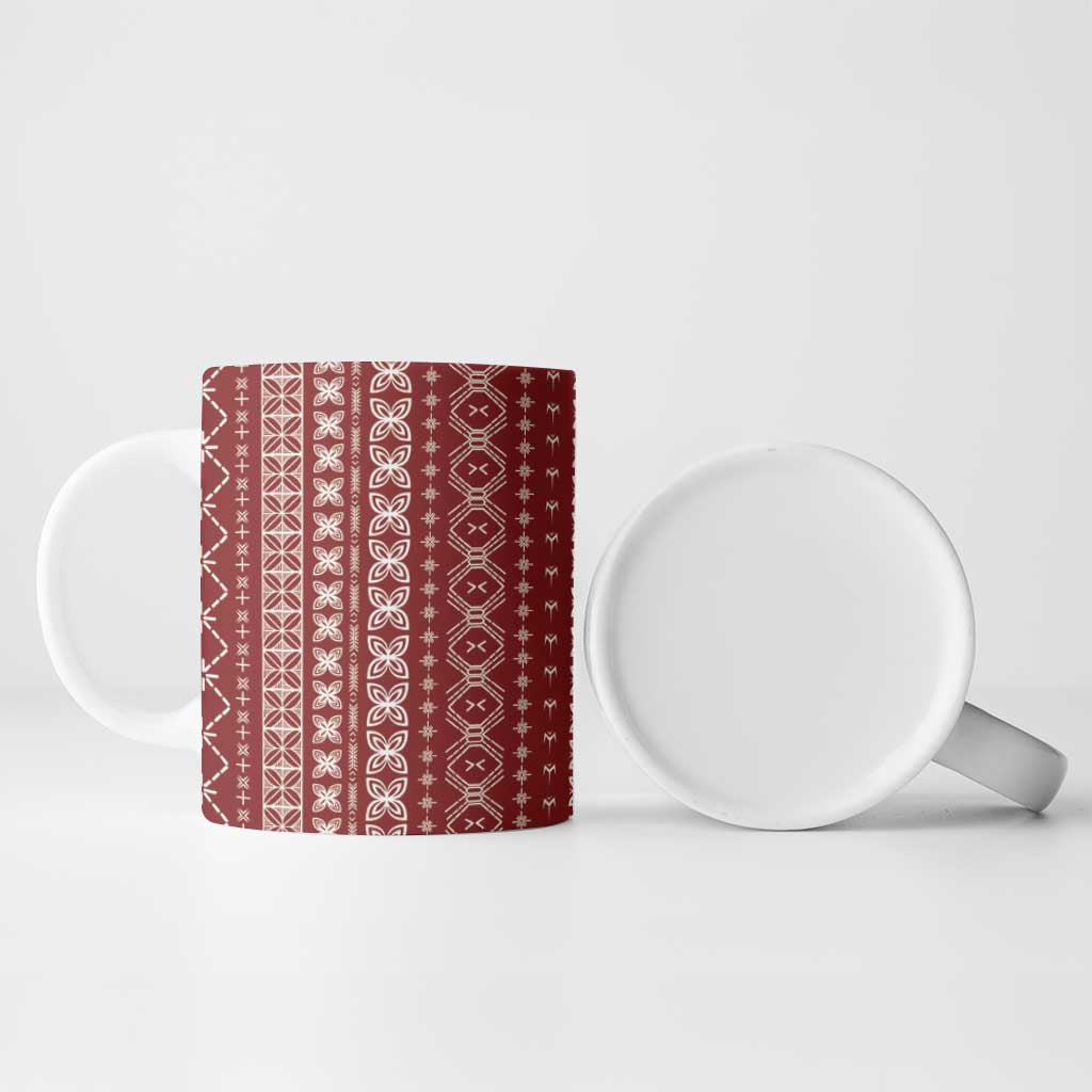 Women's Day Samoa Malu Tattoo Inspired Mix Teuila Ceramic Mug Scarlet LT7 - Polynesian Pride