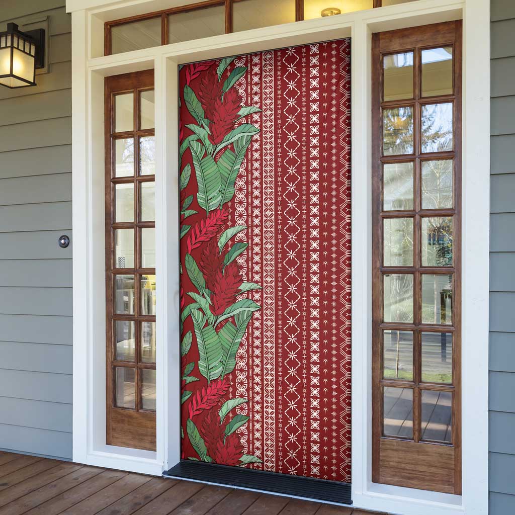 Women's Day Samoa Malu Tattoo Inspired Mix Teuila Door Cover Scarlet LT7 - Polynesian Pride