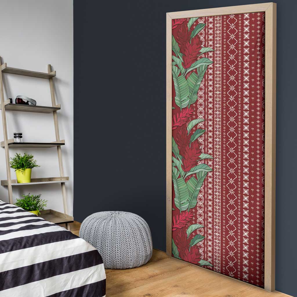 Women's Day Samoa Malu Tattoo Inspired Mix Teuila Door Cover Scarlet LT7 - Polynesian Pride