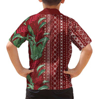 Women's Day Samoa Malu Tattoo Inspired Mix Teuila Family Matching Long Sleeve Bodycon Dress and Hawaiian Shirt Scarlet