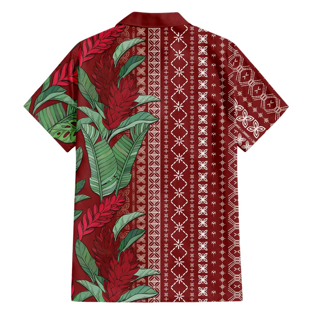 Women's Day Samoa Malu Tattoo Inspired Mix Teuila Family Matching Off The Shoulder Long Sleeve Dress and Hawaiian Shirt Scarlet